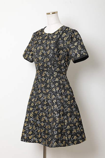 【TED　BAKER】　イエロー×黒花柄（1）｜レンタルドレス