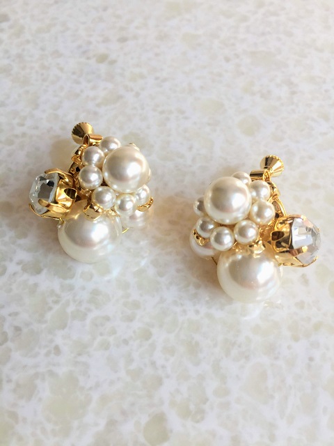 華やかパール×ビジューイヤリング
